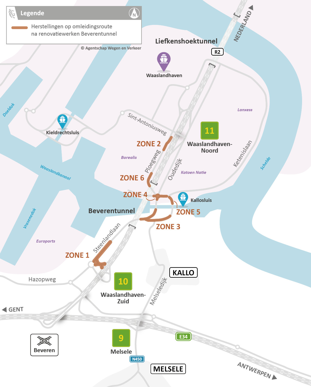 20251029 Beverentunnel herstellingswerken omleidingsroute_Overzicht herstellingswerken